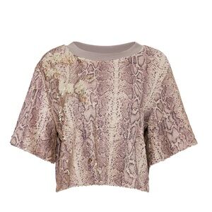 Ramy Brook Alexi metallic sequin snakeskin print open back top NWT size Small